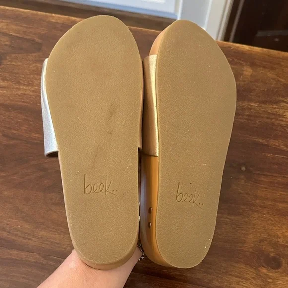 Beek Metallic Gold Slide Sandals - Picture 6 of 7